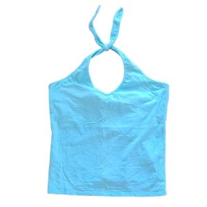 GAP Factory Stretch Teal Sumer Halter Top Size L